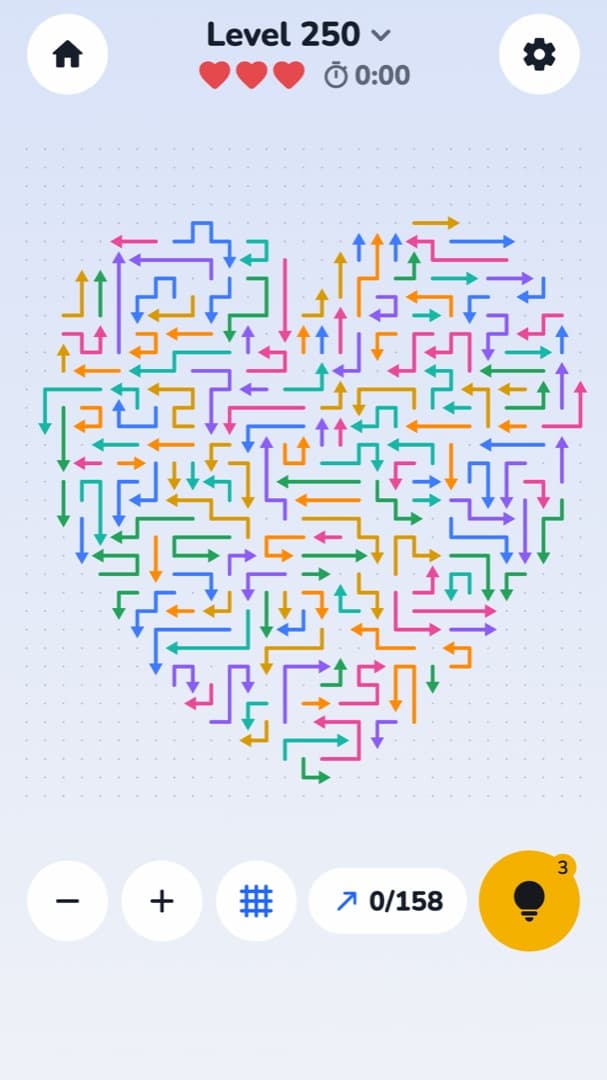 A heart-shaped board of 158 colourful arrows